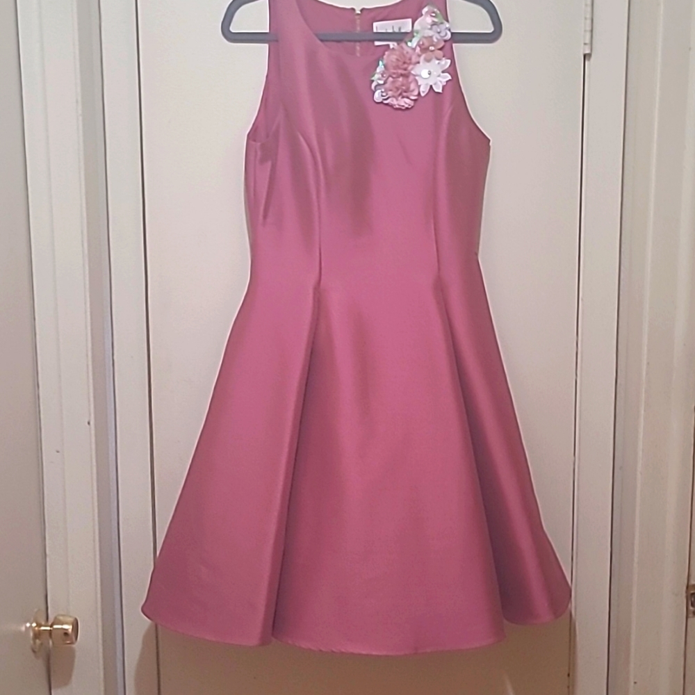 Designer dress Nicole Miller dusky pink dress Size 8